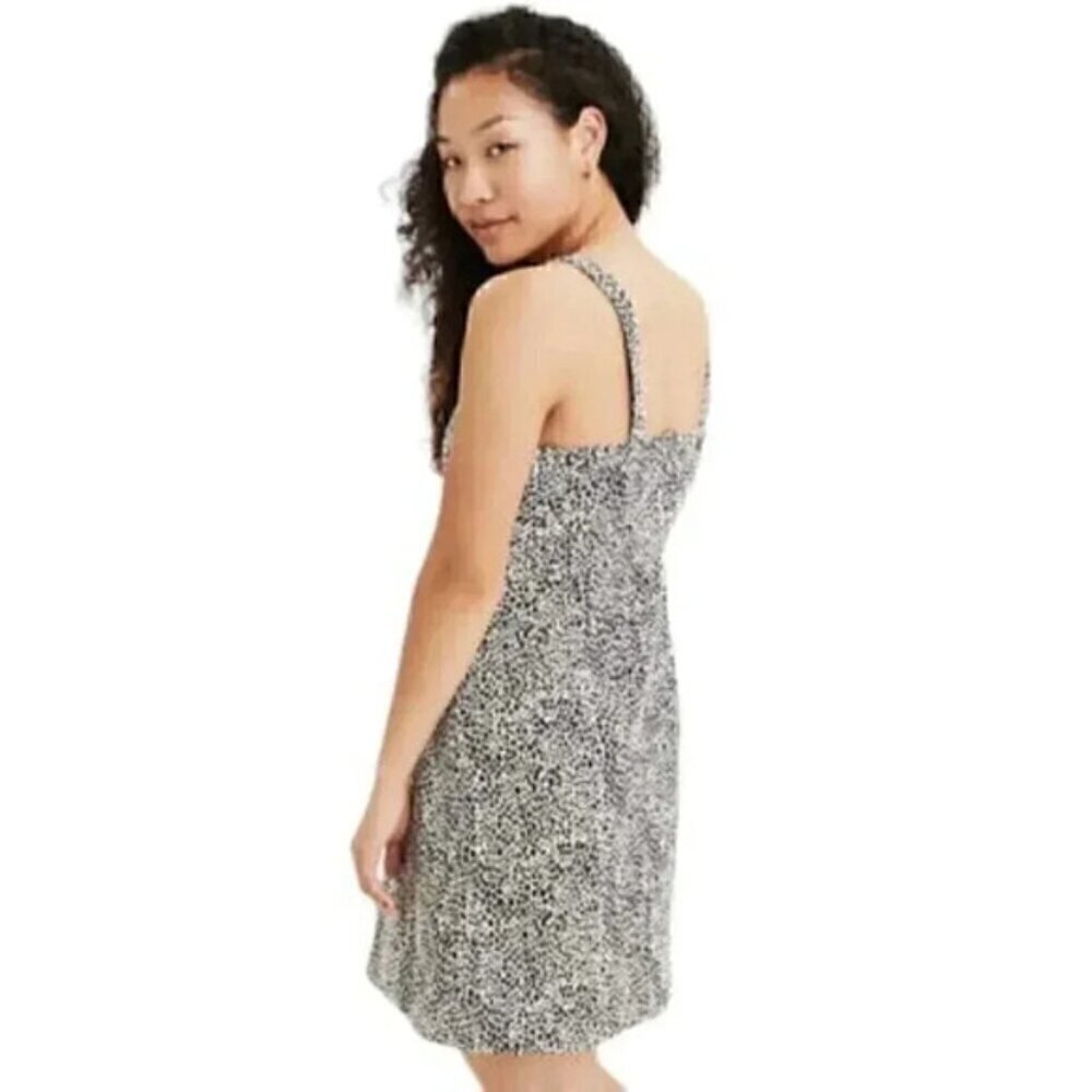 American Eagle Leopard Animal Print Dress Jumper Brown Cream Size Large
